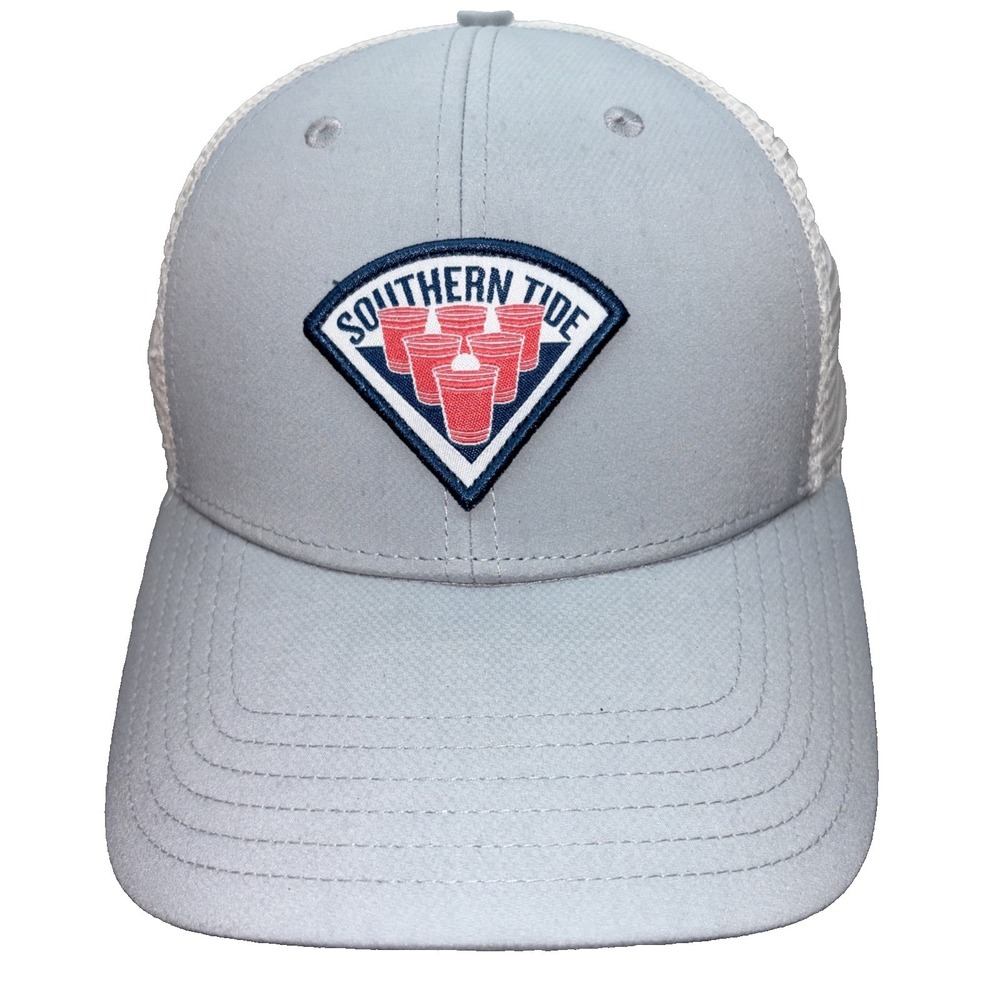 Southern Tide Men's‎  Gray Trucker Solo Cups Logo Adjustable Hat Cap One Size